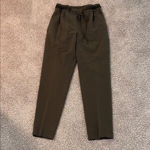 Zara Green Relaxed Straight-Leg Trousers